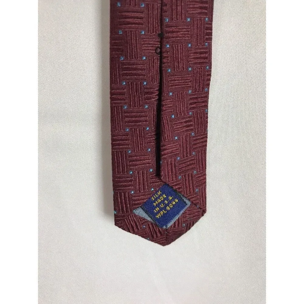 Club Room Tie Lot Of‎ 3 Neckties 100% Silk Blue Gold Burgundy Blue Green